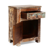 Boho Handcrafted Wood Nightstand - NH832413