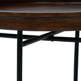 Modern Industrial Handcrafted Mango Wood Tray Top Coffee Table, Walnut Brown and Black - NH009413