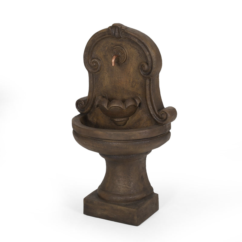 Outdoor 2-Tier Single Spout Fountain, Light Brown - NH157413