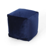 Modern Velveteen Cube Pouf - NH767313