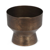 Handcrafted Aluminum Planter, Aged Brass - NH174413