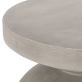Gaudet Outdoor Lightweight Concrete Side Table, Concrete Finish