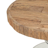 Handcrafted Rustic Glam Coffee Table with Raw Wood Tabletop - NH155313