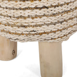 Handcrafted Boho Fabric Stool - NH004313