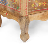 Handcrafted Boho Mango Wood 3 Drawer Nightstand - NH560413