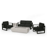 Outdoor Aluminum 4 Seater Chat Set with Fire Pit - NH785313