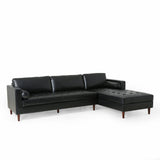 Contemporary Tufted Upholstered Chaise Sectional - NH125413