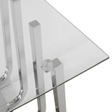 Modern Glass Top Side Table, Chrome - NH916413
