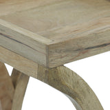 Rustic Handcrafted Mango Wood Side Table, Natural - NH858413