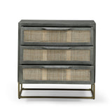 Handcrafted Boho Mango Wood 3 Drawer Cabinet - NH240413