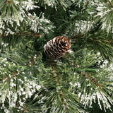 Cashmere Pine and Mixed Needles Pre-Lit Clear LED Hinged Artificial Christmas Tree with Snow and Glitter Branches and Frosted Pinecones - NH612513