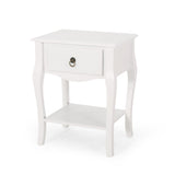 Traditional Wooden Side Table with Drawer - NH676313