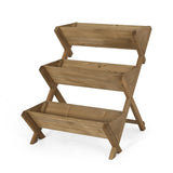 Outdoor Firwood 3 Tiered Plant Stand - NH835513